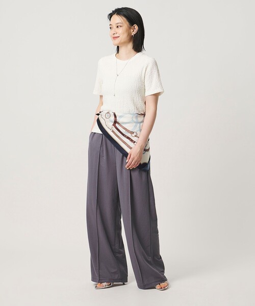 A DAY IN THE LIFE UNITED ARROWS(アデイインザライフユナイテッドアローズ)の「ポコポコ コンパクトTシャツ <A DAY IN THE LIFE>(Tシャツ/カットソー・レディース・オレンジ/オフホワイト/ダークグレー・FREE)」の5枚目の写真
