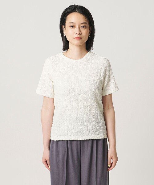 A DAY IN THE LIFE UNITED ARROWS(アデイインザライフユナイテッドアローズ)の「ポコポコ コンパクトTシャツ <A DAY IN THE LIFE>(Tシャツ/カットソー・レディース・オレンジ/オフホワイト/ダークグレー・FREE)」の6枚目の写真