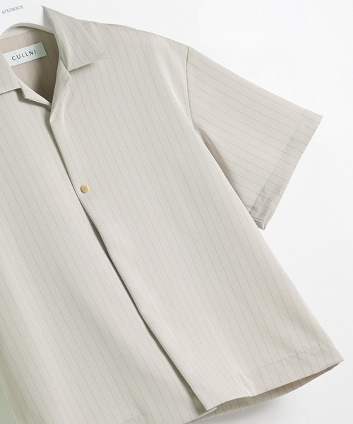 CULLNI(クルニ)の「【CULLNI/クルニ】別注 Open Collar Short Sleeve Shirt / オープンカラーショートスリーブシャツ(シャツ/ブラウス・メンズ・ブラウン/クリーム/グレー・1/2)」の2枚目の写真