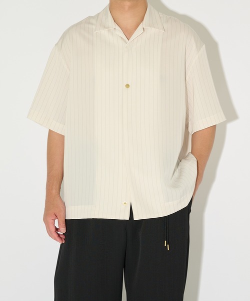 CULLNI(クルニ)の「【CULLNI/クルニ】別注 Open Collar Short Sleeve Shirt / オープンカラーショートスリーブシャツ(シャツ/ブラウス・メンズ・ブラウン/クリーム/グレー・1/2)」の9枚目の写真