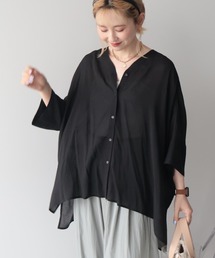 round collar flower tunic / ラウンドカラーフラワーチュニック
