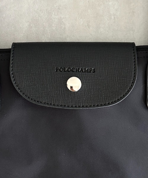 POLOCHAMPS(ポロチャンプス)の「POLOCHAMPS(ポロチャンプス)/PUハンドルトートバッグ 2サイズ展開 A4サイズ収納可能 通勤 通学 ビジネスバッグ(ショルダーバッグ・レディース・ネイビー/カーキ/ベージュ/ブラック系その他/ブラック・S/M)」の12枚目の写真