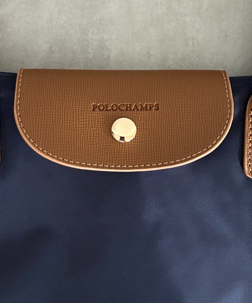POLOCHAMPS(ポロチャンプス)の「POLOCHAMPS(ポロチャンプス)/PUハンドルトートバッグ 2サイズ展開 A4サイズ収納可能 通勤 通学 ビジネスバッグ(ショルダーバッグ・レディース・ネイビー/カーキ/ベージュ/ブラック系その他/ブラック・S/M)」の9枚目の写真