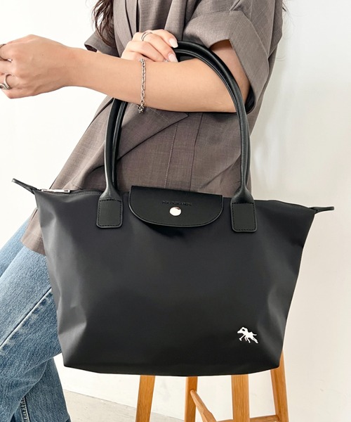 POLOCHAMPS(ポロチャンプス)の「POLOCHAMPS(ポロチャンプス)/PUハンドルトートバッグ 2サイズ展開 A4サイズ収納可能 通勤 通学 ビジネスバッグ(ショルダーバッグ・レディース・ネイビー/カーキ/ベージュ/ブラック系その他/ブラック・S/M)」の21枚目の写真