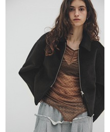 flocky dot sheer mesh tops