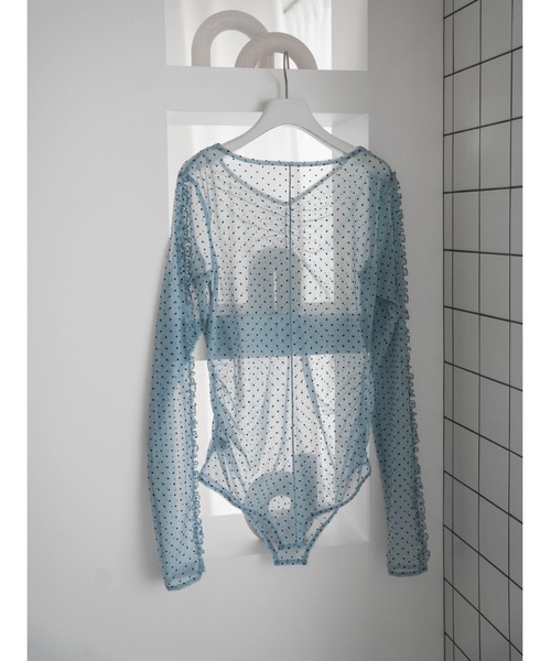 Katrin TOKYO（カトリーントーキョー）の「flocky dot sheer mesh tops（Tシャツ/カットソー・レディース・ブルー/ブラウン/ブラック・FREE/XS）」の11枚目の写真