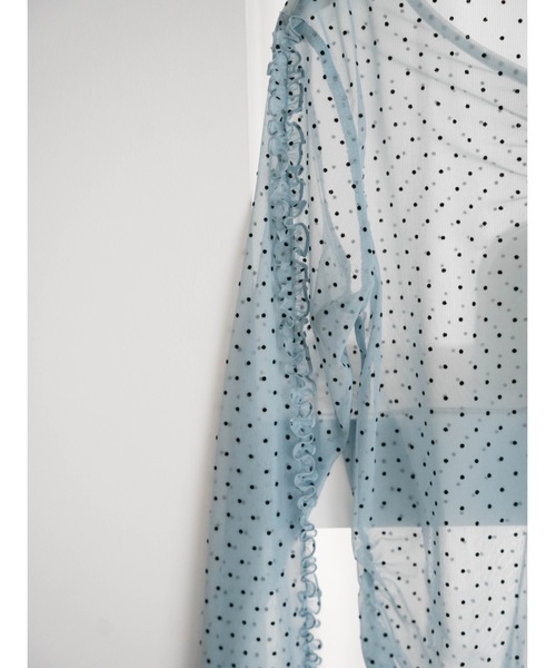 Katrin TOKYO（カトリーントーキョー）の「flocky dot sheer mesh tops（Tシャツ/カットソー・レディース・ブルー/ブラウン/ブラック・FREE/XS）」の12枚目の写真