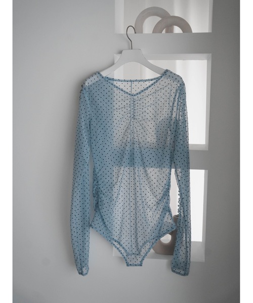 Katrin TOKYO（カトリーントーキョー）の「flocky dot sheer mesh tops（Tシャツ/カットソー・レディース・ブルー/ブラウン/ブラック・FREE/XS）」の13枚目の写真