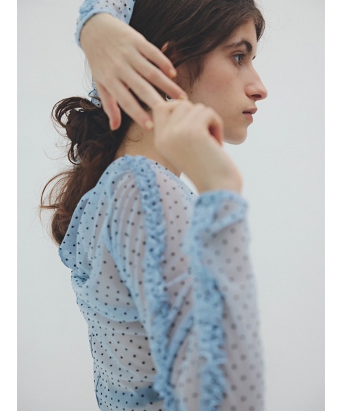 Katrin TOKYO（カトリーントーキョー）の「flocky dot sheer mesh tops（Tシャツ/カットソー・レディース・ブルー/ブラウン/ブラック・FREE/XS）」の16枚目の写真