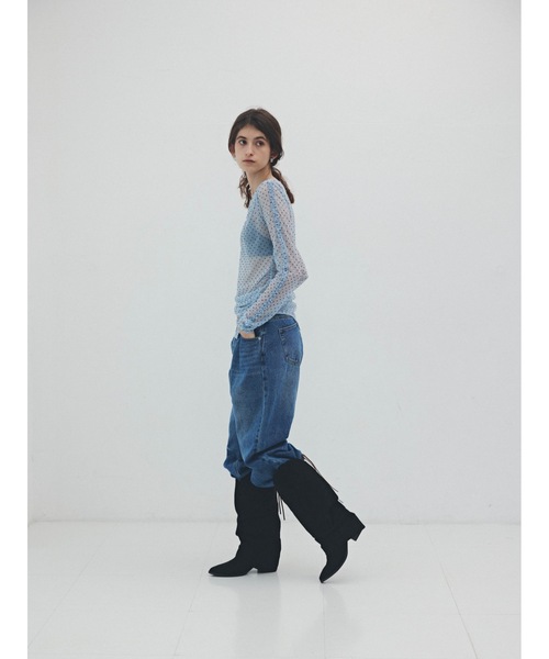 Katrin TOKYO（カトリーントーキョー）の「flocky dot sheer mesh tops（Tシャツ/カットソー・レディース・ブルー/ブラウン/ブラック・FREE/XS）」の17枚目の写真