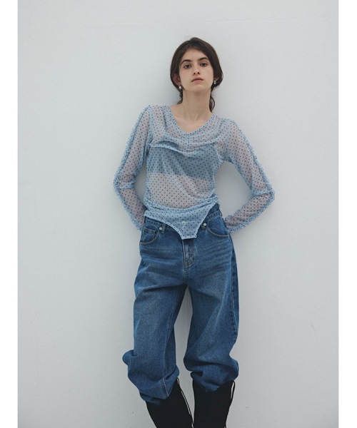 Katrin TOKYO（カトリーントーキョー）の「flocky dot sheer mesh tops（Tシャツ/カットソー・レディース・ブルー/ブラウン/ブラック・FREE/XS）」の20枚目の写真