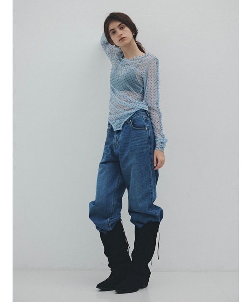 Katrin TOKYO（カトリーントーキョー）の「flocky dot sheer mesh tops（Tシャツ/カットソー・レディース・ブルー/ブラウン/ブラック・FREE/XS）」の22枚目の写真