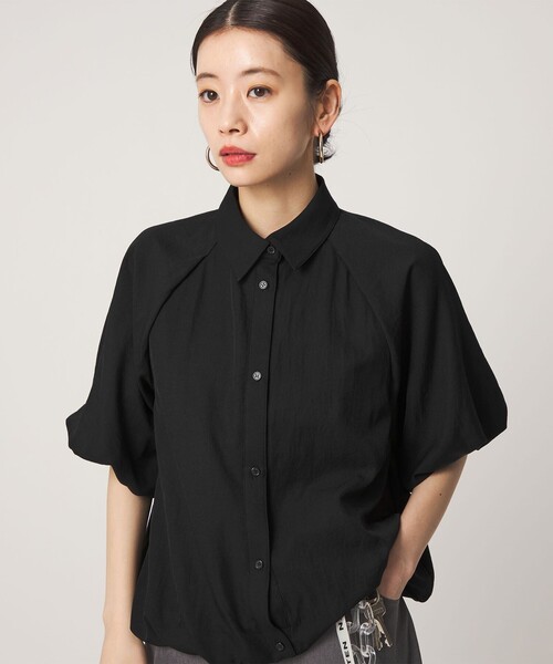 CITEN(シテン)の「<CITEN>サテンバルーンスリーブ(シャツ/ブラウス・レディース・ブラック/ブラウン・フリー)」の1枚目の写真