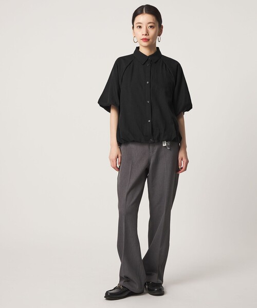 CITEN(シテン)の「<CITEN>サテンバルーンスリーブ(シャツ/ブラウス・レディース・ブラック/ブラウン・フリー)」の9枚目の写真