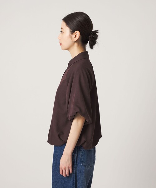 CITEN(シテン)の「<CITEN>サテンバルーンスリーブ(シャツ/ブラウス・レディース・ブラック/ブラウン・フリー)」の11枚目の写真