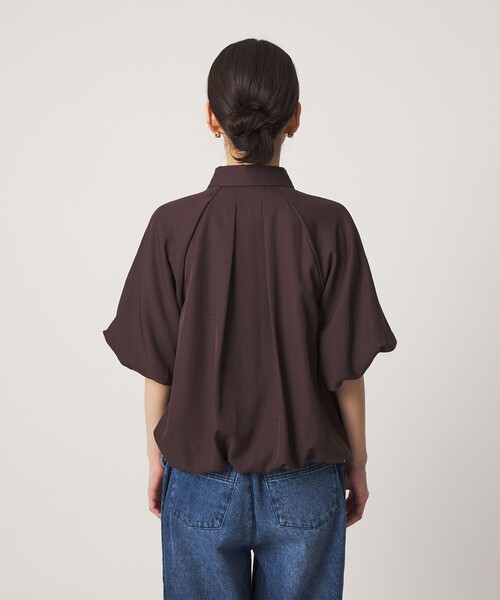 CITEN(シテン)の「<CITEN>サテンバルーンスリーブ(シャツ/ブラウス・レディース・ブラック/ブラウン・フリー)」の12枚目の写真