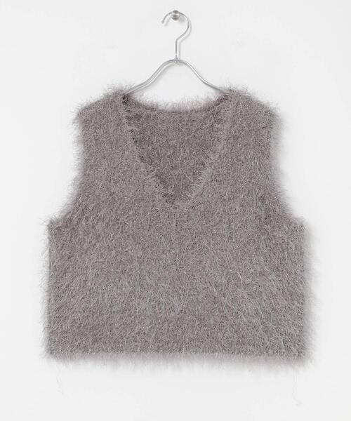 ITEMS URBANRESEARCH(アイテムズ アーバンリサーチ)の「フェザーVネックニットベスト(ベスト・レディース・グレー/オフホワイト/ブラウン・FREE)」の10枚目の写真