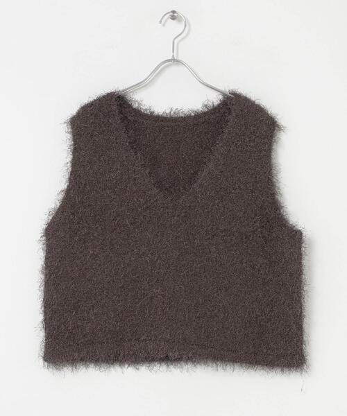 ITEMS URBANRESEARCH(アイテムズ アーバンリサーチ)の「フェザーVネックニットベスト(ベスト・レディース・グレー/オフホワイト/ブラウン・FREE)」の20枚目の写真