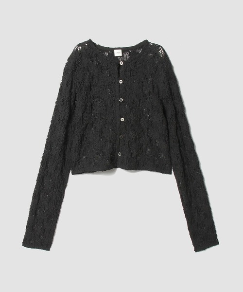 UNUS(ユナス)の「UNUS / Lace Cardigan(カーディガン/ボレロ・レディース・ブラック/ホワイト・FREE)」の2枚目の写真