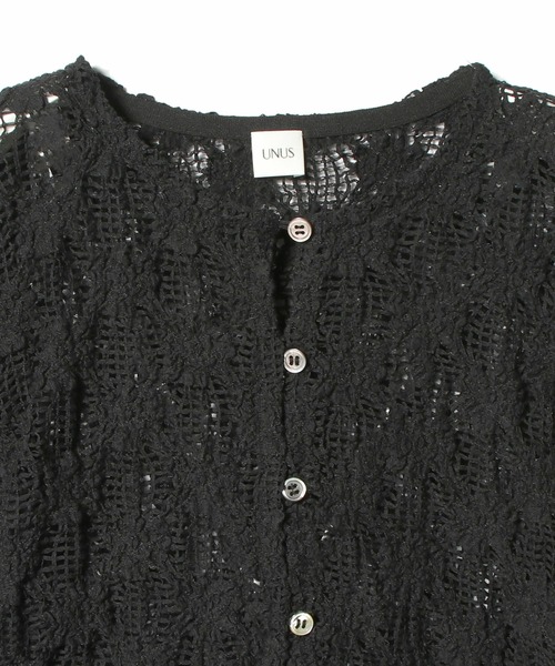 UNUS(ユナス)の「UNUS / Lace Cardigan(カーディガン/ボレロ・レディース・ブラック/ホワイト・FREE)」の8枚目の写真