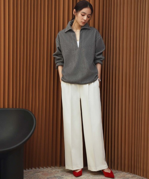 ELFRANK(エルフランク)の「【2026AW】【M~Lサイズ展開】ウールライクスキッパーオーバーサイズプルオーバー 洗える《着用動画あり》(Tシャツ/カットソー・レディース・ネイビー/グレー/キャメル・M/L)」の14枚目の写真