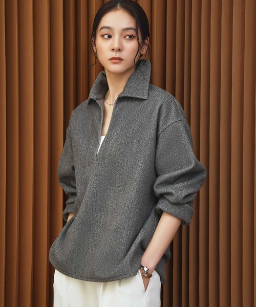 ELFRANK(エルフランク)の「【2026AW】【M~Lサイズ展開】ウールライクスキッパーオーバーサイズプルオーバー 洗える《着用動画あり》(Tシャツ/カットソー・レディース・ネイビー/グレー/キャメル・M/L)」の15枚目の写真