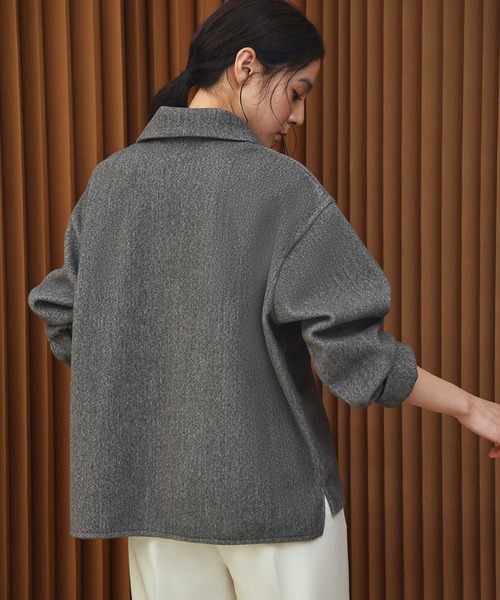 ELFRANK(エルフランク)の「【2026AW】【M~Lサイズ展開】ウールライクスキッパーオーバーサイズプルオーバー 洗える《着用動画あり》(Tシャツ/カットソー・レディース・ネイビー/グレー/キャメル・M/L)」の16枚目の写真