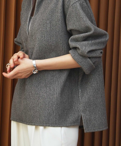 ELFRANK(エルフランク)の「【2026AW】【M~Lサイズ展開】ウールライクスキッパーオーバーサイズプルオーバー 洗える《着用動画あり》(Tシャツ/カットソー・レディース・ネイビー/グレー/キャメル・M/L)」の17枚目の写真