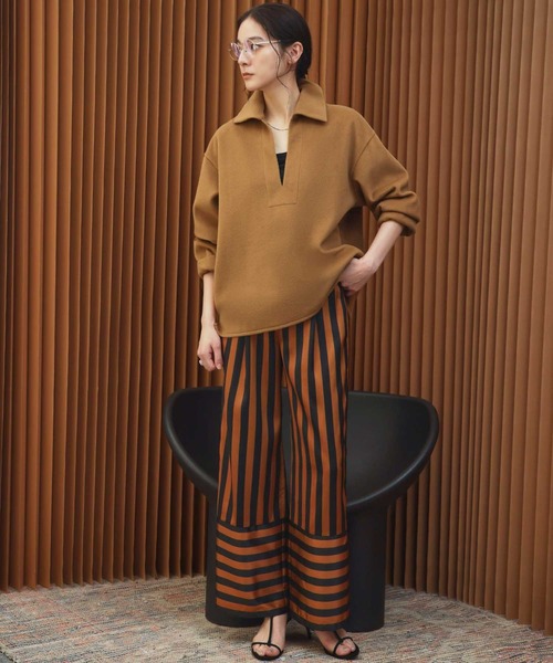 ELFRANK(エルフランク)の「【2026AW】【M~Lサイズ展開】ウールライクスキッパーオーバーサイズプルオーバー 洗える《着用動画あり》(Tシャツ/カットソー・レディース・ネイビー/グレー/キャメル・M/L)」の22枚目の写真