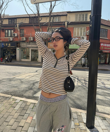 ASON | VATICAN STRIPE TEE / CHARCOAL(Tシャツ/カットソー)