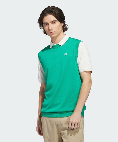 adidas(アディダス)の「オリジナルス カシミヤ ベスト【adidas Golf/アディダスゴルフ】(ベスト・メンズ・グリーン・SMALL/MEDIUM/LARGE/X-LARGE/XX-LARGE/3XL)」の1枚目の写真