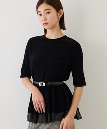 【J'aDoRe・一部店舗限定サイズ】コットンモールパール釦ペプラムプルオーバー/イージーケア