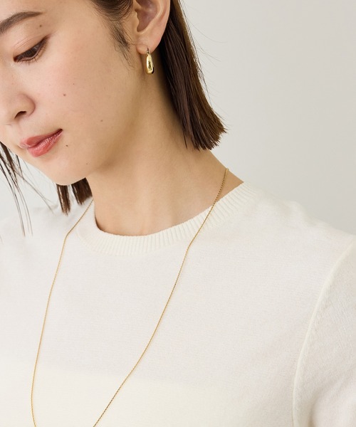 ROPE'(ロペ)の「コットンモールパール釦ペプラムプルオーバー/イージーケア(ニット/セーター・レディース・ブラック/オフホワイト・38)」の7枚目の写真