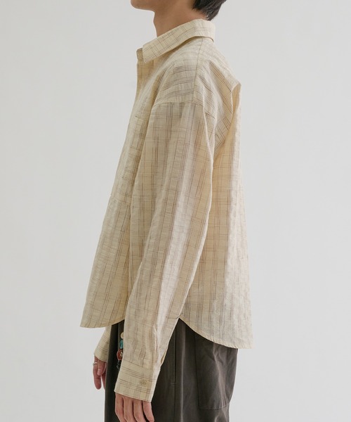 EPNK(イーピーエヌケー)の「Faded check shirts / フェードチェックシャツ(シャツ/ブラウス・メンズ・ブラック/アイボリー・SMALL/MEDIUM/LARGE)」の4枚目の写真