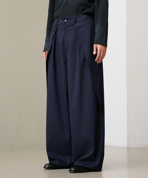 RAGEBLUE(レイジブルー)の「INVERTED PLEATS WIDE SLACKS/インバーテッドプリーツワイドスラックス(スラックス・メンズ・ネイビー/ブラック・LARGE/MEDIUM)」の7枚目の写真