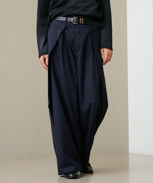 RAGEBLUE(レイジブルー)の「INVERTED PLEATS WIDE SLACKS/インバーテッドプリーツワイドスラックス(スラックス・メンズ・ネイビー/ブラック・LARGE/MEDIUM)」の10枚目の写真