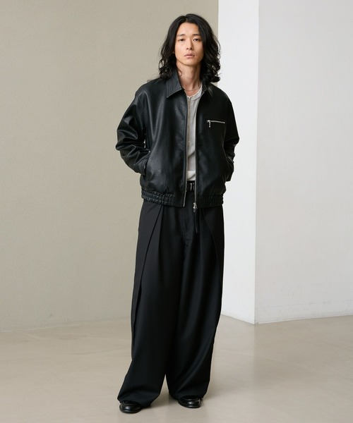 RAGEBLUE(レイジブルー)の「INVERTED PLEATS WIDE SLACKS/インバーテッドプリーツワイドスラックス(スラックス・メンズ・ネイビー/ブラック・LARGE/MEDIUM)」の12枚目の写真
