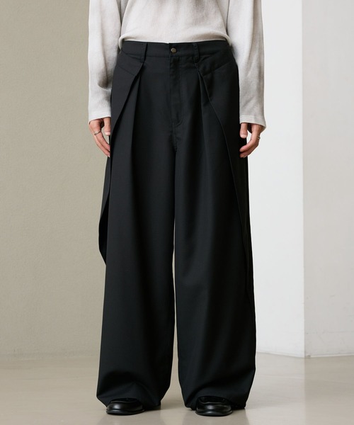 RAGEBLUE(レイジブルー)の「INVERTED PLEATS WIDE SLACKS/インバーテッドプリーツワイドスラックス(スラックス・メンズ・ネイビー/ブラック・LARGE/MEDIUM)」の14枚目の写真