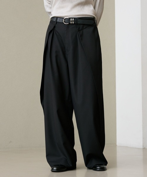 RAGEBLUE(レイジブルー)の「INVERTED PLEATS WIDE SLACKS/インバーテッドプリーツワイドスラックス(スラックス・メンズ・ネイビー/ブラック・LARGE/MEDIUM)」の16枚目の写真