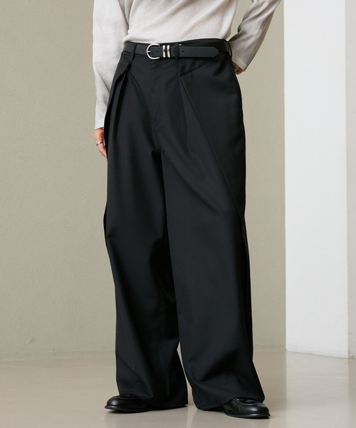 RAGEBLUE(レイジブルー)の「INVERTED PLEATS WIDE SLACKS/インバーテッドプリーツワイドスラックス(スラックス・メンズ・ネイビー/ブラック・LARGE/MEDIUM)」の17枚目の写真