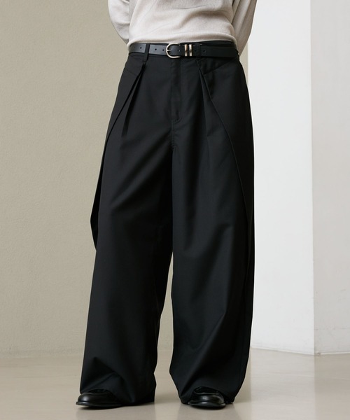 RAGEBLUE(レイジブルー)の「INVERTED PLEATS WIDE SLACKS/インバーテッドプリーツワイドスラックス(スラックス・メンズ・ネイビー/ブラック・LARGE/MEDIUM)」の18枚目の写真