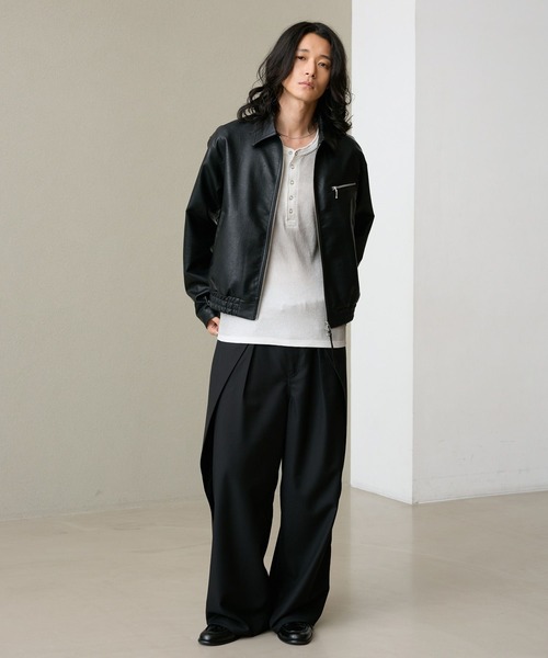 RAGEBLUE(レイジブルー)の「INVERTED PLEATS WIDE SLACKS/インバーテッドプリーツワイドスラックス(スラックス・メンズ・ネイビー/ブラック・LARGE/MEDIUM)」の21枚目の写真