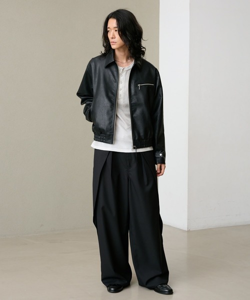 RAGEBLUE(レイジブルー)の「INVERTED PLEATS WIDE SLACKS/インバーテッドプリーツワイドスラックス(スラックス・メンズ・ネイビー/ブラック・LARGE/MEDIUM)」の22枚目の写真