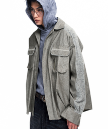 RSSC（アールエスエスシー）の「KNIT MIX CURVED SHIRT - KHAKI（シャツ/ブラウス）」