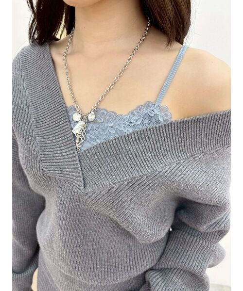 EVRIS(エヴリス)の「キャミSETニットミニワンピース(ワンピース・レディース・ブラウン/グレー/ブラック・FREE)」の13枚目の写真