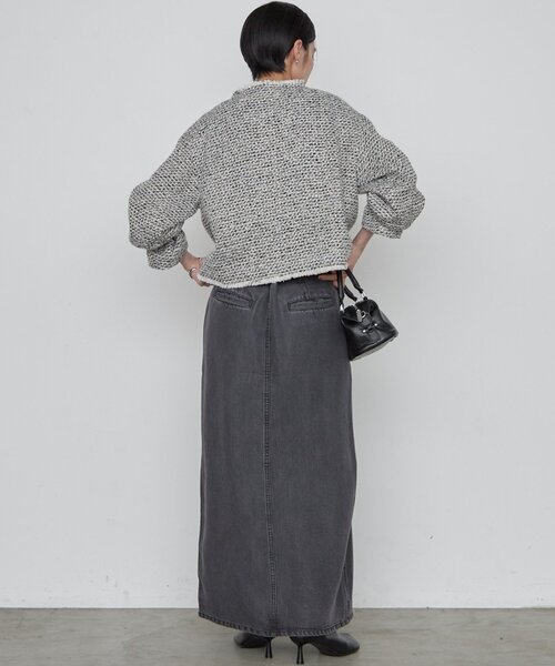 LOUNGEDRESS(ラウンジドレス)の「《羽織るだけで映える》ツイードジャケット(ノーカラージャケット・レディース・ブラウン・FREE)」の5枚目の写真