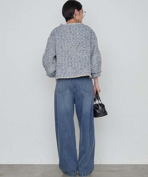 LOUNGEDRESS(ラウンジドレス)の「《羽織るだけで映える》ツイードジャケット(ノーカラージャケット・レディース・ブラウン・FREE)」の12枚目の写真