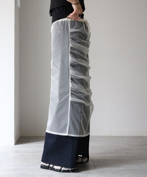 model：164cm. 着用サイズ：FREE, チュール無地