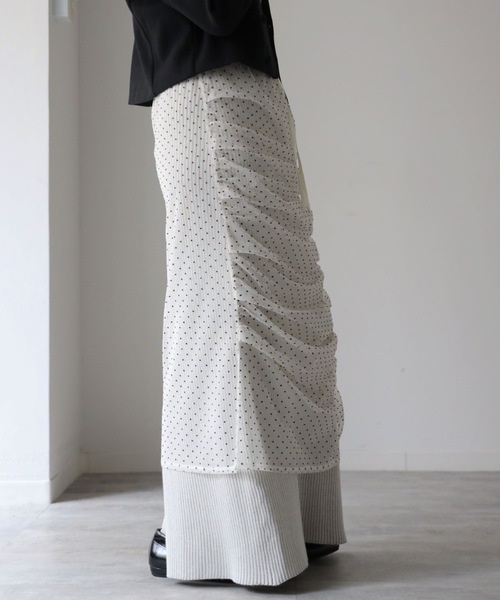 model：164cm. 着用サイズ：FREE,  チュールドット