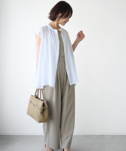 Ehre style(エーレスタイル)の「ゆったり着てすっきり見え大人フレアシャツ(シャツ/ブラウス・レディース・ネイビー/ホワイト/ブラック・FREE)」の13枚目の写真